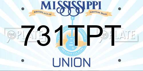 731TPT Mississippi License Plate
