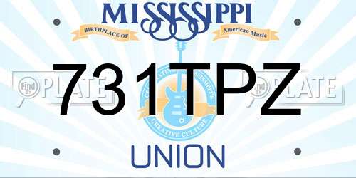 731TPZ Mississippi License Plate