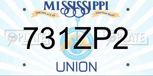 731ZP2 Mississippi License Plate