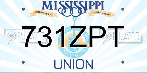 731ZPT Mississippi License Plate
