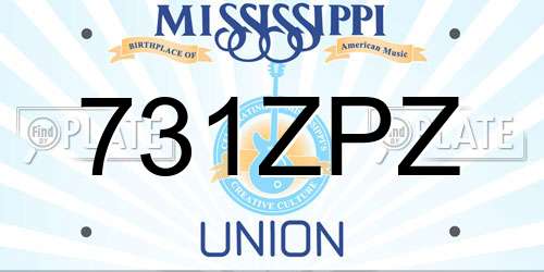 731ZPZ Mississippi License Plate