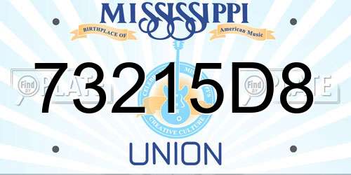 73215D8 Mississippi License Plate