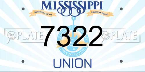 7322 Mississippi License Plate