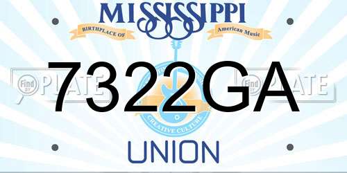 7322GA Mississippi License Plate