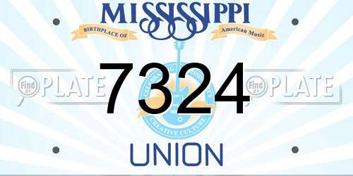 7324 Mississippi License Plate