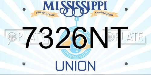 7326NT Mississippi License Plate
