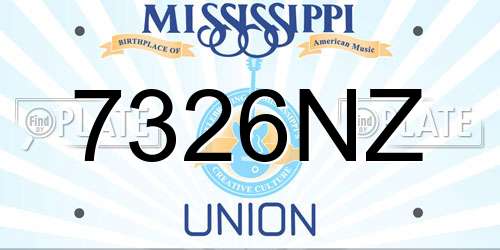 7326NZ Mississippi License Plate