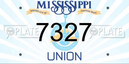 7327 Mississippi License Plate