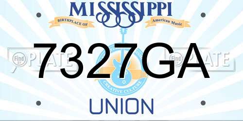 7327GA Mississippi License Plate