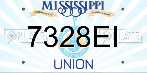 7328EI Mississippi License Plate