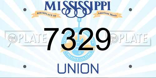 7329 Mississippi License Plate