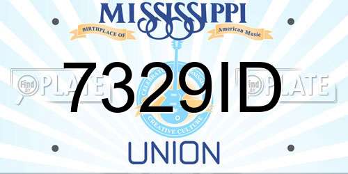 7329ID Mississippi License Plate