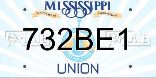 732BE1 Mississippi License Plate