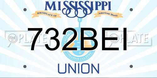 732BEI Mississippi License Plate