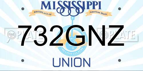 732GNZ Mississippi License Plate
