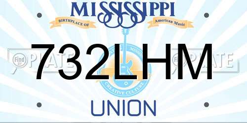 732LHM Mississippi License Plate