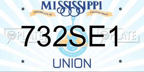 732SE1 Mississippi License Plate