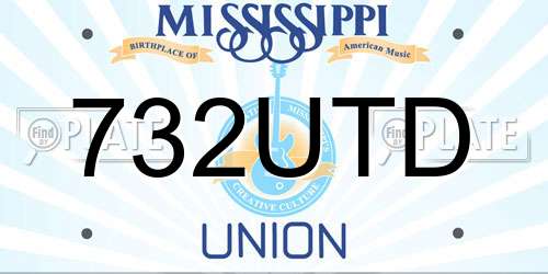 732UTD Mississippi License Plate