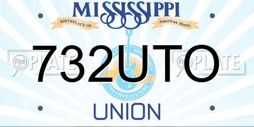 732UTO Mississippi License Plate