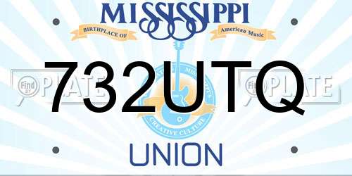 732UTQ Mississippi License Plate