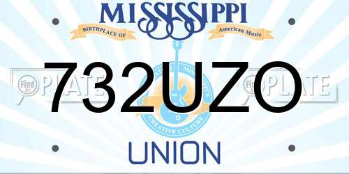 732UZO Mississippi License Plate
