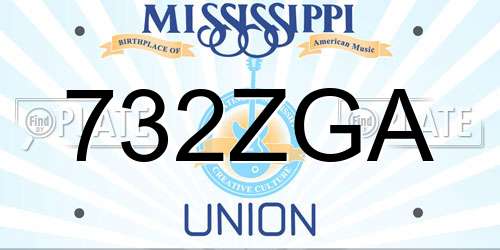 732ZGA Mississippi License Plate