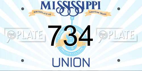 734 Mississippi License Plate