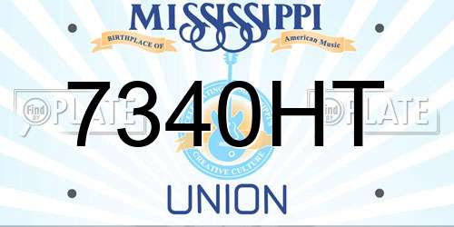 7340HT Mississippi License Plate