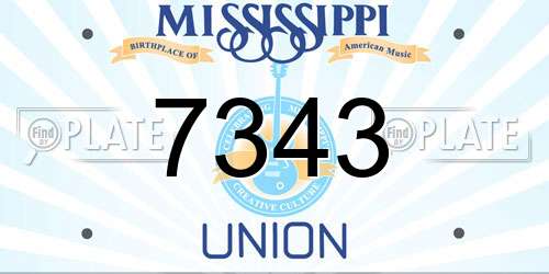 7343 Mississippi License Plate