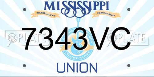 7343VC Mississippi License Plate