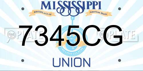 7345CG Mississippi License Plate