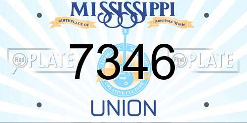 7346 Mississippi License Plate