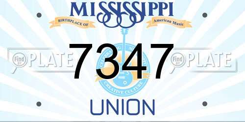 7347 Mississippi License Plate