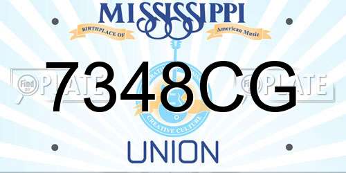7348CG Mississippi License Plate