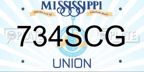 734SCG Mississippi License Plate