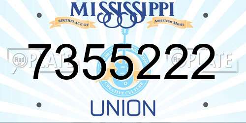 7355222 Mississippi License Plate