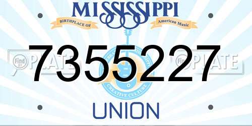7355227 Mississippi License Plate