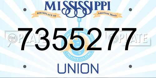 7355277 Mississippi License Plate