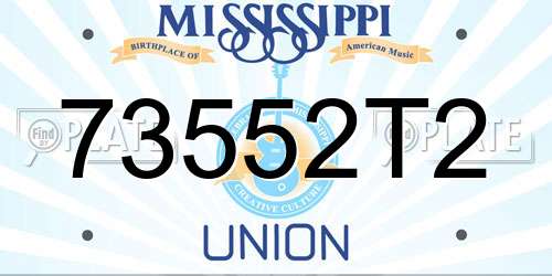 73552T2 Mississippi License Plate