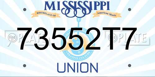 73552T7 Mississippi License Plate