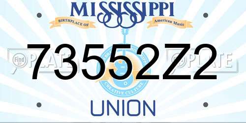 73552Z2 Mississippi License Plate