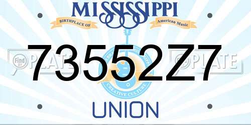 73552Z7 Mississippi License Plate