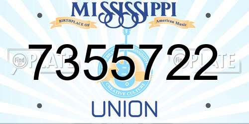 7355722 Mississippi License Plate