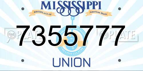 7355777 Mississippi License Plate