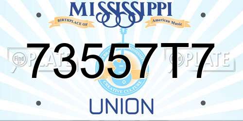 73557T7 Mississippi License Plate