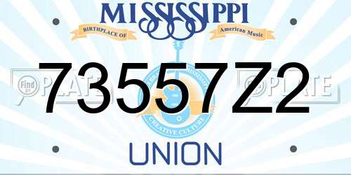 73557Z2 Mississippi License Plate