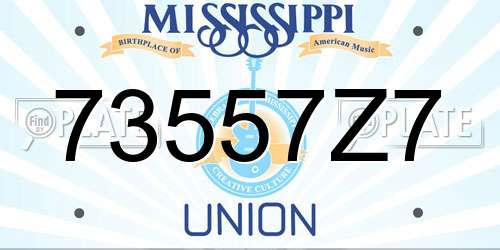 73557Z7 Mississippi License Plate