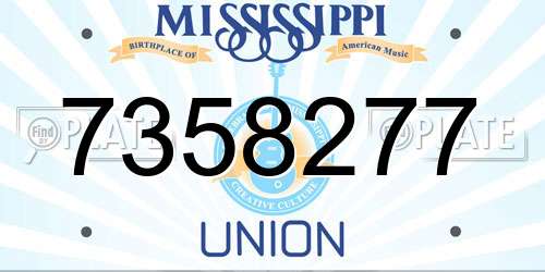7358277 Mississippi License Plate