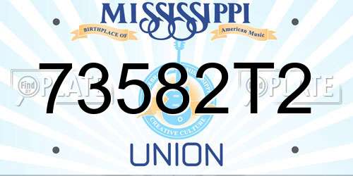 73582T2 Mississippi License Plate