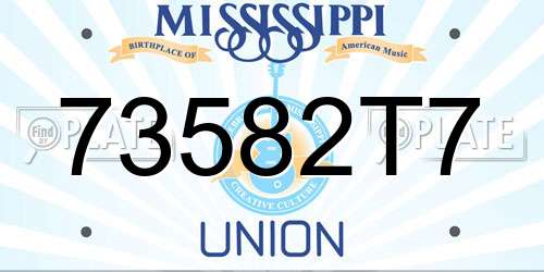 73582T7 Mississippi License Plate